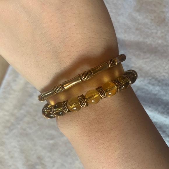 NWOT Alex and Ani set of 2 gold bracelets - Picture 1 of 3